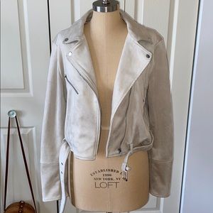 Faux suede moto jacket